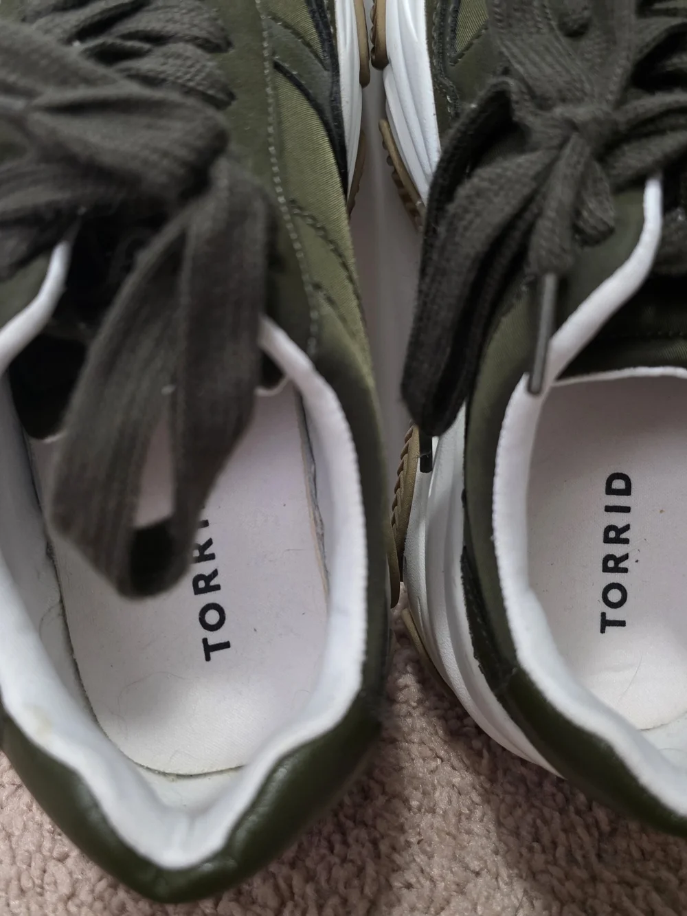 torrid Olive Green and White Platform Sneakers